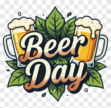 Beer Day Celebration Design PNG
