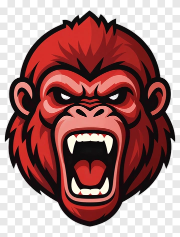 Angry Red Gorilla Head PNG