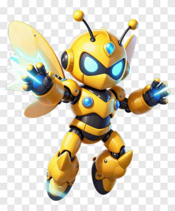 Cartoon Robot Bee Character PNG