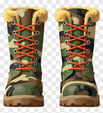 Camouflage Winter Boots PNG