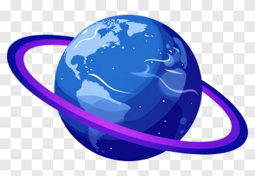 3D Earth With Purple Ring PNG