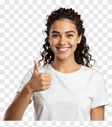 Smiling Woman Giving A Thumbs Up PNG