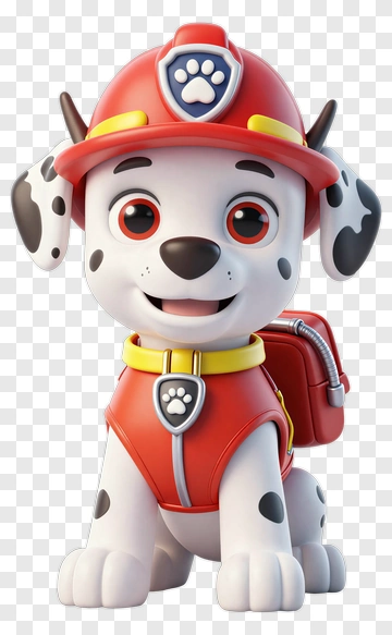 3D Firefighter Dog Character PNG