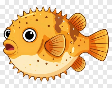 Cartoon Puffer Fish PNG