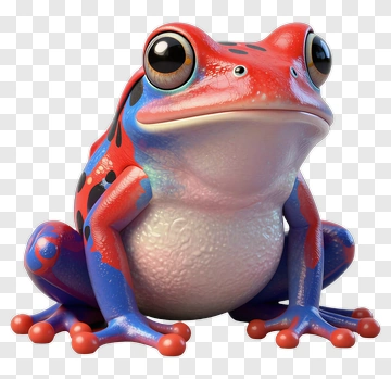 3D Colorful Frog PNG