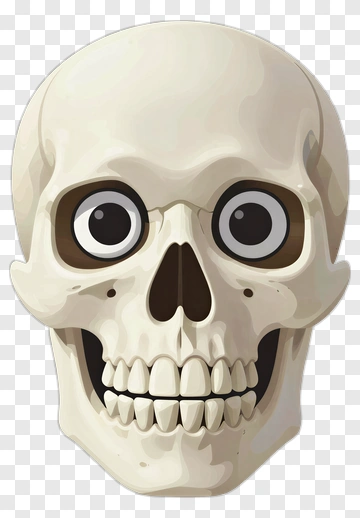 Cartoon Skull With Big Eyes PNG