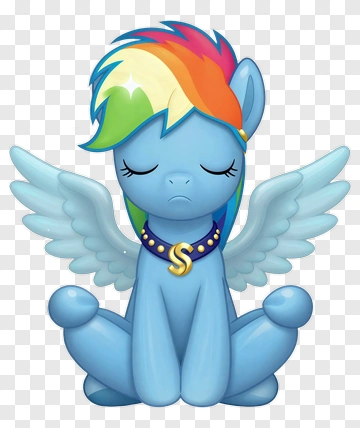 Cartoon Pegasus Pony With Rainbow Mane PNG