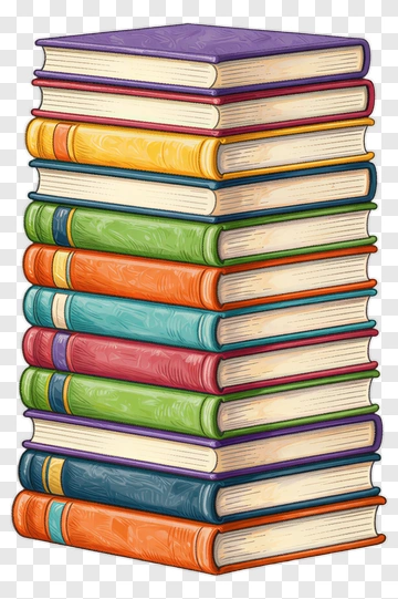 Colorful Stack Of Books PNG
