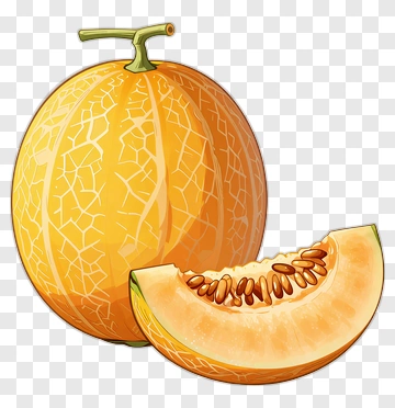 Cartoon Melon With Slice PNG