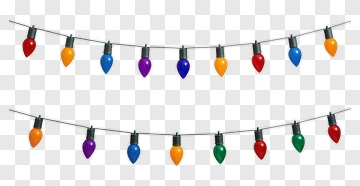 Colorful Christmas String Lights PNG