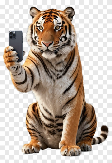 Tiger Taking A Selfie PNG