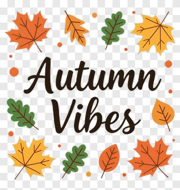 Autumn Vibes With Colorful Leaves PNG