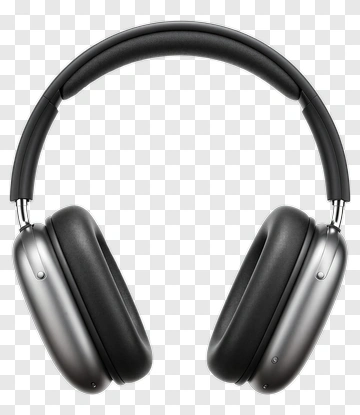 Silver Over-Ear Headphones PNG