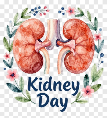 Kidney Day Illustration With Floral Elements PNG