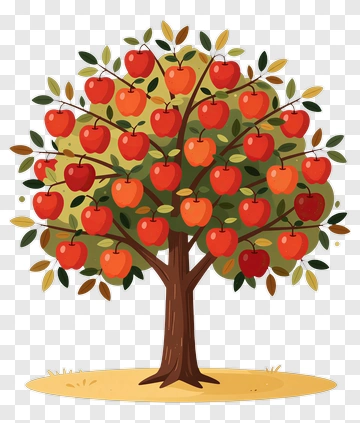 Colorful Apple Tree PNG