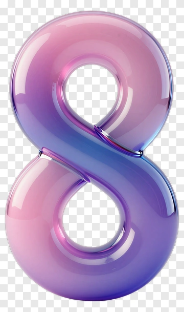Colorful Number 8 PNG