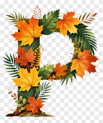 Autumn Leaves Letter P PNG