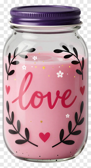 Love Candle In Decorative Jar PNG