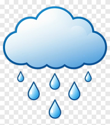 Cartoon Cloud With Raindrops PNG