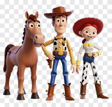 Cartoon Cowboy And Cowgirl With Horse PNG