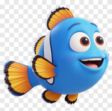 Cartoon Blue Fish PNG