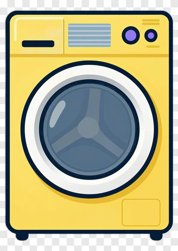 Cartoon Yellow Washing Machine PNG