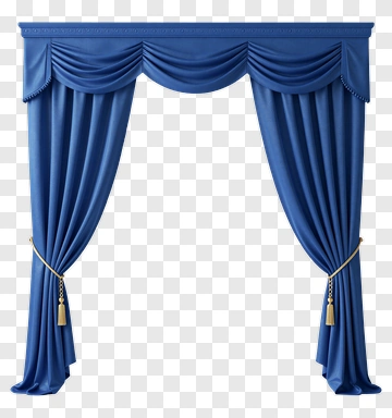 Blue Curtain With Tassels PNG