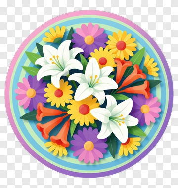 Colorful Floral Bouquet PNG