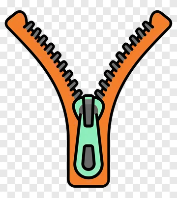 Zipper With Orange And Green Design PNG