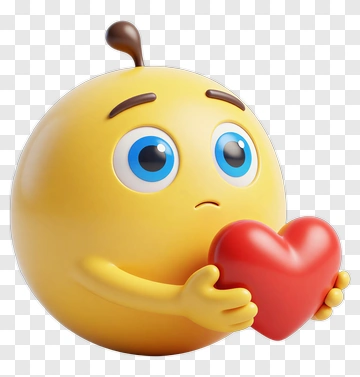 3D Emoji Holding A Heart PNG