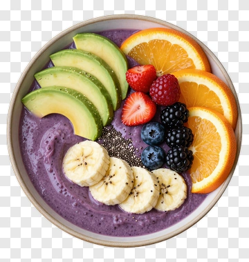 Fruit Smoothie Bowl With Bananas And Berries PNG