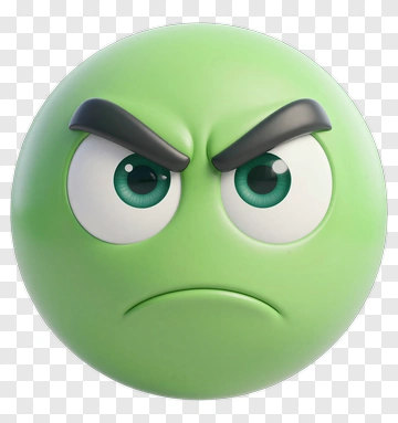 Angry Green Emoji Face PNG
