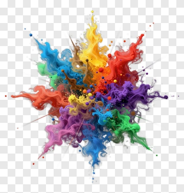 Colorful Ink Explosion PNG