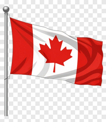 Canadian Flag With Maple Leaf PNG