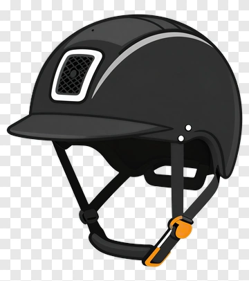 Black Horse Riding Helmet PNG