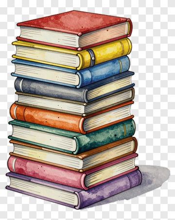 Colorful Stack Of Books PNG