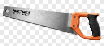 Hand Saw With Orange Handle PNG