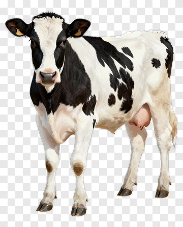 Realistic Black And White Cow PNG