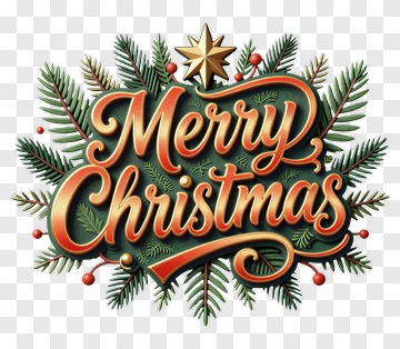 Merry Christmas Decorative Design PNG