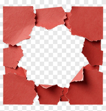 Torn Red Paper Frame PNG