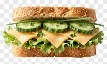 Cheese Sandwich With Cucumbers And Lettuce PNG