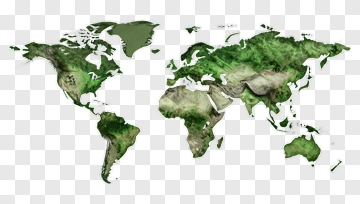 Green World Map PNG