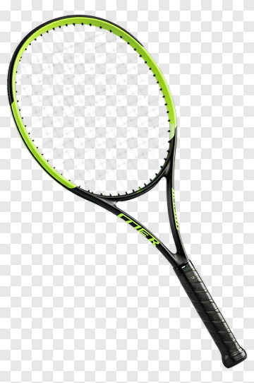 Tennis Racket With Green Accents PNG