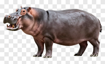 Hippopotamus Standing On Ground PNG