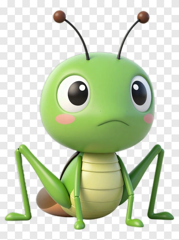 Cartoon Grasshopper With Big Eyes PNG