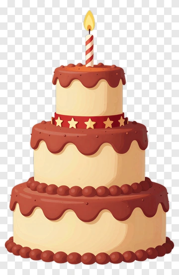 Chocolate Birthday Cake With Candle PNG