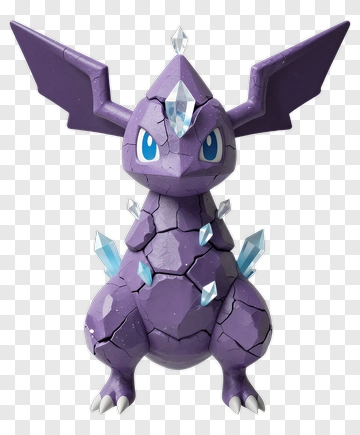 3D Purple Dragon With Crystals PNG