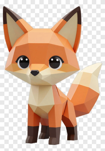 3D Cartoon Fox PNG