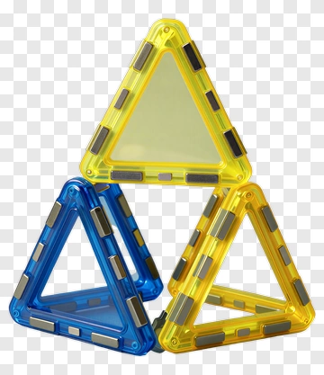 Colorful Magnetic Building Triangles PNG