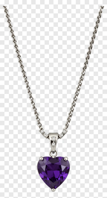 Heart-Shaped Purple Pendant Necklace PNG